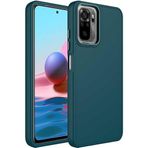 Case 4U Xiaomi Redmi ile uyumlu Note 10 / 10s Kılıf Metal Çerçeve Hassas Butonlu Renkli Içi Kadife Lansman Kılıfı Luna Kapak Koyu Yeşil HBCV00003HQ7SY