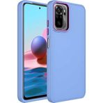 Case 4U Xiaomi Redmi ile uyumlu Note 10 / 10s Kılıf Metal Çerçeve Hassas Butonlu Renkli Içi Kadife Lansman Kılıfı Luna Kapak Lila HBCV00003HQ493