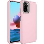 Case 4U Xiaomi Redmi ile uyumlu Note 10 / 10s Kılıf Metal Çerçeve Hassas Butonlu Renkli Içi Kadife Lansman Kılıfı Luna Kapak Pembe HBCV00003HQ6D0