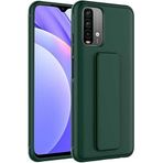 Case 4U Xiaomi Redmi ile uyumlu Note 10 / 10s Kılıf Stand Olabilen Mat Yüzey Kaliteli TPU Silikon Qstand Arka Kapak Koyu Yeşil HBCV00002LIQVV