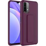 Case 4U Xiaomi Redmi ile uyumlu Note 10 / 10s Kılıf Stand Olabilen Mat Yüzey Kaliteli TPU Silikon Qstand Arka Kapak Mürdüm HBCV00002LIR27
