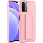 Case 4U Xiaomi Redmi ile uyumlu Note 10 / 10s Kılıf Stand Olabilen Mat Yüzey Kaliteli TPU Silikon Qstand Arka Kapak Pembe HBCV00002LIQVW