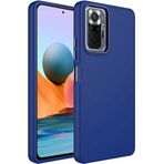 Case 4U Xiaomi Redmi ile uyumlu Note 10 Pro Kılıf Metal Çerçeve Hassas Butonlu Renkli Içi Kadife Lansman Kılıfı Luna Kapak Lacivert HBCV00003HQ4FG