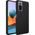 Case 4U Xiaomi Redmi ile uyumlu Note 10 Pro Kılıf Metal Çerçeve Hassas Butonlu Renkli Içi Kadife Lansman Kılıfı Luna Kapak Siyah HBCV00003HQ6A9