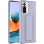 Case 4U Xiaomi Redmi ile uyumlu Note 10 Pro Kılıf Stand Olabilen Mat Yüzey Kaliteli TPU Silikon Qstand Arka Kapak Gri HBCV00002LIR8X