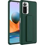 Case 4U Xiaomi Redmi ile uyumlu Note 10 Pro Kılıf Stand Olabilen Mat Yüzey Kaliteli TPU Silikon Qstand Arka Kapak Koyu Yeşil HBCV00002LIR8Y