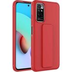 Case 4U Xiaomi Redmi ile uyumlu Note 11 / 11s Kılıf Stand Olabilen Mat Yüzey Kaliteli TPU Silikon Qstand Arka Kapak Kırmızı HBCV00002LIQMB