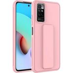 Case 4U Xiaomi Redmi ile uyumlu Note 11 / 11s Kılıf Stand Olabilen Mat Yüzey Kaliteli TPU Silikon Qstand Arka Kapak Pembe HBCV00002LIQMF