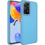 Case 4U Xiaomi Redmi ile uyumlu Note 11 Kılıf Metal Çerçeve Hassas Butonlu Renkli Içi Kadife Lansman Kılıfı Luna Kapak Sierra Mavisi HBCV00003HQ82Y
