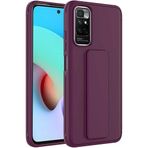 Case 4U Xiaomi Redmi ile uyumlu Note 11 Pro 5g Kılıf Stand Olabilen Mat Yüzey Kaliteli TPU Silikon Qstand Arka Kapak Mürdüm HBCV00002LIQM5