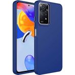 Case 4U Xiaomi Redmi ile uyumlu Note 11s Kılıf Metal Çerçeve Hassas Butonlu Renkli Içi Kadife Lansman Kılıfı Luna Kapak Lacivert HBCV00003HQ7WC