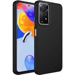Case 4U Xiaomi Redmi ile uyumlu Note 11s Kılıf Metal Çerçeve Hassas Butonlu Renkli Içi Kadife Lansman Kılıfı Luna Kapak Siyah HBCV00003HQ7T7