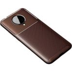 Case 4u Xiaomi Redmi K30 Pro Kılıf Rugged Armor Karbon Desenli Lüx Negro Silikon Arka Kapak Kahverengi