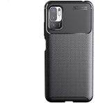 Case 4U Xiaomi Redmi Note 10 5G Kılıf Rugged Armor Karbon Desenli Lüx Negro Silikon Arka Kapak Siyah