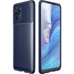 Case 4U Xiaomi Redmi Note 10 Kılıf Rugged Armor Karbon Desenli Lüx Negro Silikon Arka Kapak Lacivert