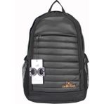 Case Club Basic Laptop Sırt Çantası 15,6 Inç Darbe Emici Koruma Su Geçirmez Kumaş - 15x30x45 - Siyah - Turuncu