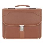 Case Club Erkek Evrak Çantası 15.6'inç Laptop Bölmeli Su Geçirmez Omuz Askılı - 39*30*13 cm - Taba