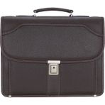 Case Club Erkek Evrak Çantası Kilit Mekanizmalı 15,6 Inç Laptop Bölmeli A4 Kağıt ve Dosya Uyumlu Omuz Askılı - Kahverengi - 13x39x30