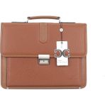 Case Club Erkek Evrak Çantası Kilit Mekanizmalı Dosya Uyumlu Omuz Askılı - Taba - 13x39,5x30,5