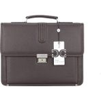 Case Club Evrak Çantası Kilit Mekanizmalı A4 Kağıt ve Dosya Uyumlu Omuz Askılı - Kahverengi - 13x39,5x30,5