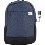 Case Club Sırt Çantası 15,6 Inç Laptop Bölmeli USB Aparatlı Yandan Cepli Unisex - Mavi