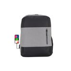 Case Club Usb Aparatlı 14 inç 15,6 inç Laptop Bölmeli İthal Sırt Çantası Su Geçirmez Kumaş Darbe Emici Koruma Gri