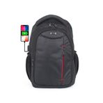 Case Club USB Aparatlı Laptop Sırt Çantası 15,6 inç Darbe Emici Su Geçirmez Kumaş Siyah