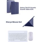 Case Port Samsung Galaxy Tab S11 11INÇ 2025 ile Uyumlu Kılıf Kalem Bluetooth Klavye ve Mouse Set, Standlı X736 X730 - Lacivert