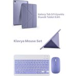 Case Port Samsung Galaxy Tab S11 11INÇ 2025 ile Uyumlu Kılıf Kalem Bluetooth Klavye ve Mouse Set, Standlı X736 X730 - Mor