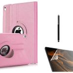 Case Street Apple iPad 9.7 2017 5.nesil Kılıf Kapaklı Standlı 360 Dönebilen Koruma DN22 + Nano + Kalem Pembe