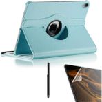 Case Street Apple iPad Pro 12.9 2018 3.nesil Kılıf Kapaklı Standlı 360 Dönebilen Koruma DN33 + Nano + Kalem Mavi