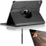 Case Street Apple iPad Pro 12.9 2018 3.nesil Kılıf Kapaklı Standlı 360 Dönebilen Koruma DN33 + Nano + Kalem Siyah