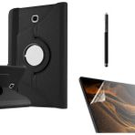 Case Street Samsung Galaxy Tab S2 9.7 T815 Kılıf Kapaklı Standlı 360 Dönebilen Koruma DN22 + Nano + Kalem Siyah