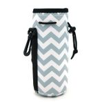 Case Wonder taşınabilir neopren yalıtımlı su içmek şişe soğutucu Flaschentasche taşıyıcı-Kapak Kılıf Çanta Çanta halter kayış Kid çocuk Kadın Erkek Biker seyahat için bisiklet Clambing spor Gri