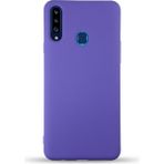 Case World Caseworld Samsung Galaxy A20S Kapak Içi Kadife Lansman Silikon Kılıf - Mor