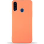 Case World Caseworld Samsung Galaxy A20S Kapak Içi Kadife Lansman Silikon Kılıf - Turuncu