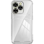 Case World Tecno Spark 20 Pro Kapak Kamera Korumalı Kartlıklı Darbe Emici Özellikli Şeffaf Silikon Kılıf