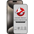 Caseart Apple iPhone 15 Pro Max Tam Kaplayan Parlak Seramik Nano Esnek Hayalet Ekran Koruyucu - Şeffaf