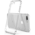 Caseart Apple iPhone 8 Plus Kapak Kamera Korumalı Antişok Airbag Köşe Korumalı Silikon Şeffaf Kılıf