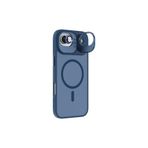 Caseji Apple iPhone 17 Air Uyumlu Metal Standlı Tuşlu Mat Lens Hediyeli Nevada Case Telefon Kılıfı, Mavi