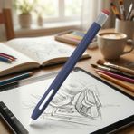 Caseonn Apple Pencil 2. Nesil Kılıf Klasik Retro Tasarım Mat Silikon Lacivert (Ürün Kalem DEĞİLDİR)