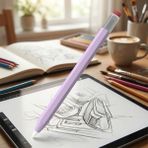 Caseonn Apple Pencil (Usb-C) Kılıf Klasik Retro Tasarım Mat Silikon Lila (Ürün Kalem DEĞİLDİR)