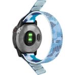 CaseOnn Garmin Fenix 8 - 47 Mm, Amoled Kordon Hasır Kumaş Ultrafit Nylon Yedek Kayış Mavi Beyaz - Mavi - Beyaz
