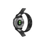 CaseOnn Garmin fenix 8 - 47 mm, AMOLED Kordon Hasır Kumaş UltraFit Nylon Yedek Kayış Siyah Beyaz