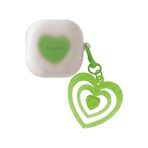 Caseonn Samsung Galaxy Buds 2 - Buds 2 Pro Kılıf Renkli Gösterişli Kalp Yeşil