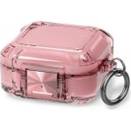 Caseonn Samsung Galaxy Buds 2 - Buds 2 Pro Kılıf Transparan Emniyet Kilitli Pembe