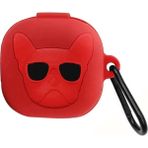 Caseonn Samsung Galaxy Buds 2 Pro Kılıf Karakter Figürlü french Bulldog Kırmızı - Kırmızı - Siyah