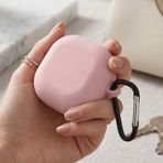 Caseonn Samsung Galaxy Buds 4 Pro Kılıf V2 Askı Aparatlı Mat Silikon Pembe