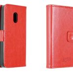 caseroxx Bookstyle Kılıf Nokia 235 4G (2024) / 215 4G (2024) / 220 4G (2024) için Suni Deri Kılıf, Kart Bölmeli ve TPU Tutuculu, Katlanabilir, Kırmızı