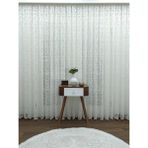 Caserta Home Pilesiz Sarmaşık Şal Desenli Beyaz 150x270 cm Tül Perde